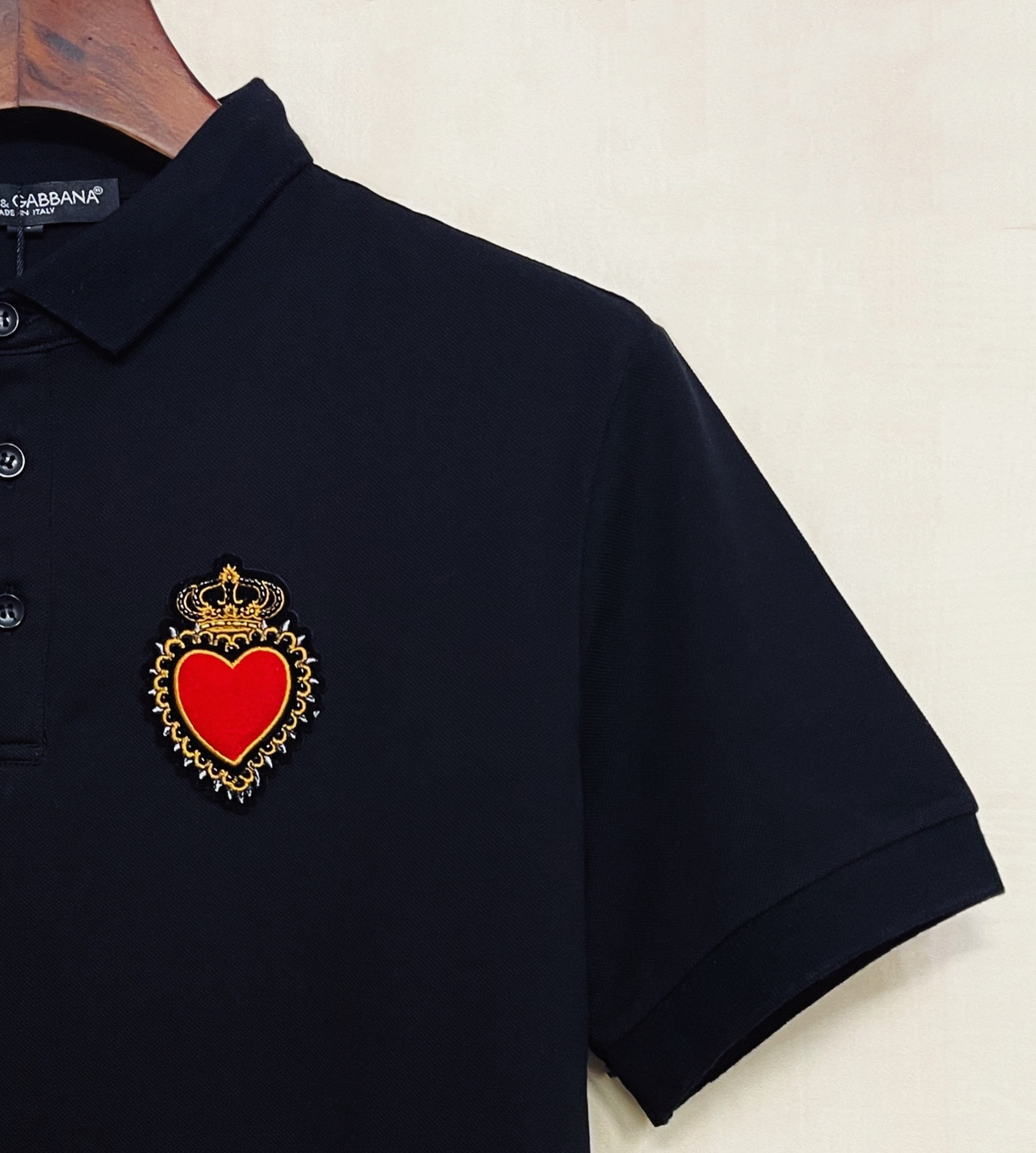 Áo thun Polo D0Lce & Gabba 2021 tay ngắn thêu hình vương miện cho nam | BigBuy360 - bigbuy360.vn