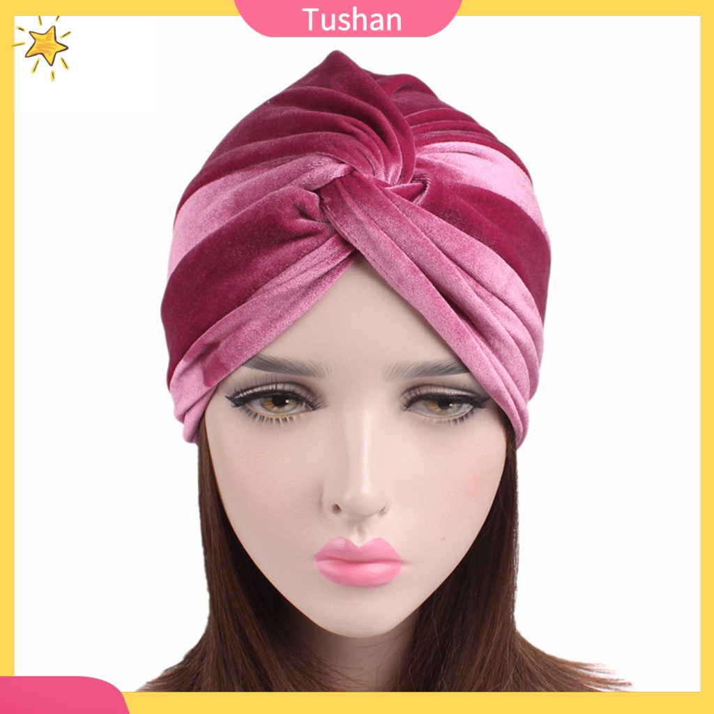 Mũ turban phong cách Ấn Độ thời trang thu đông cho nữ