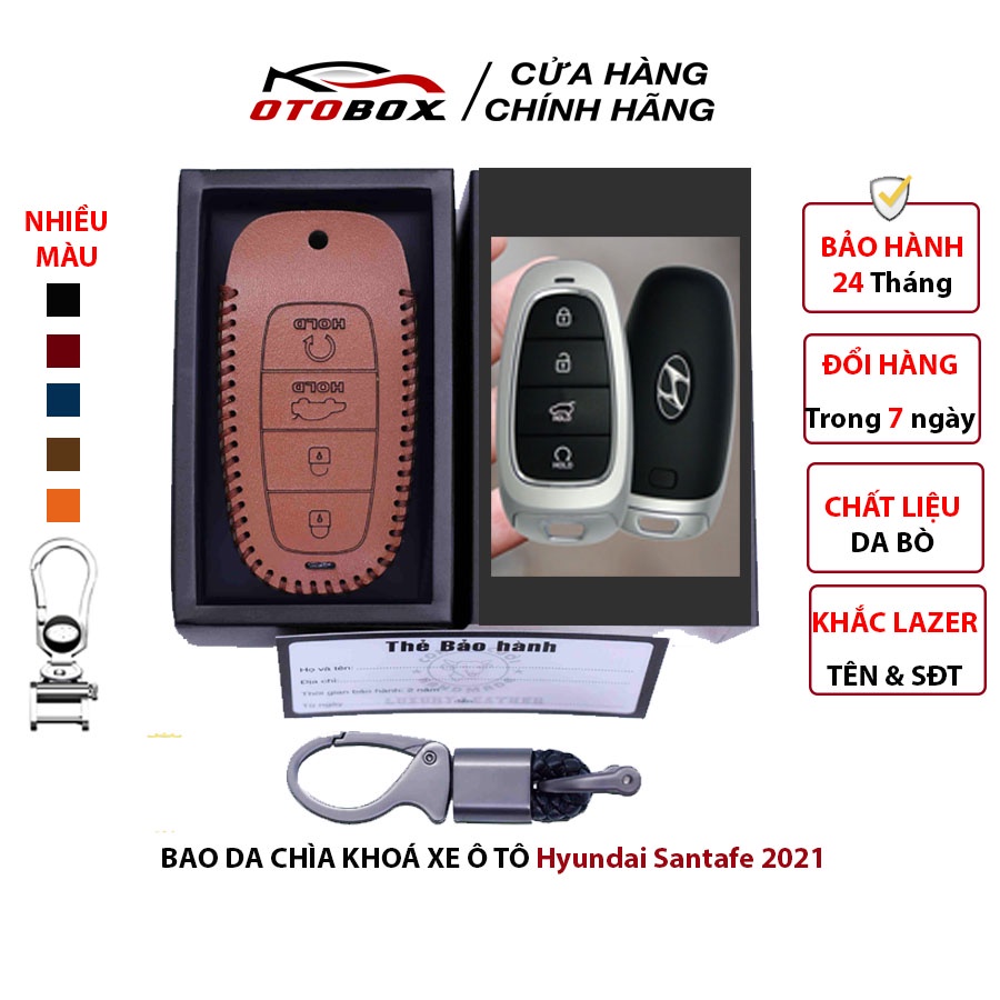 Bao da chìa khoá ô tô hyundai tucson 2022,bọc da khoá xe ô tô chống xước cao cấp, khắc tên và số điện thoại