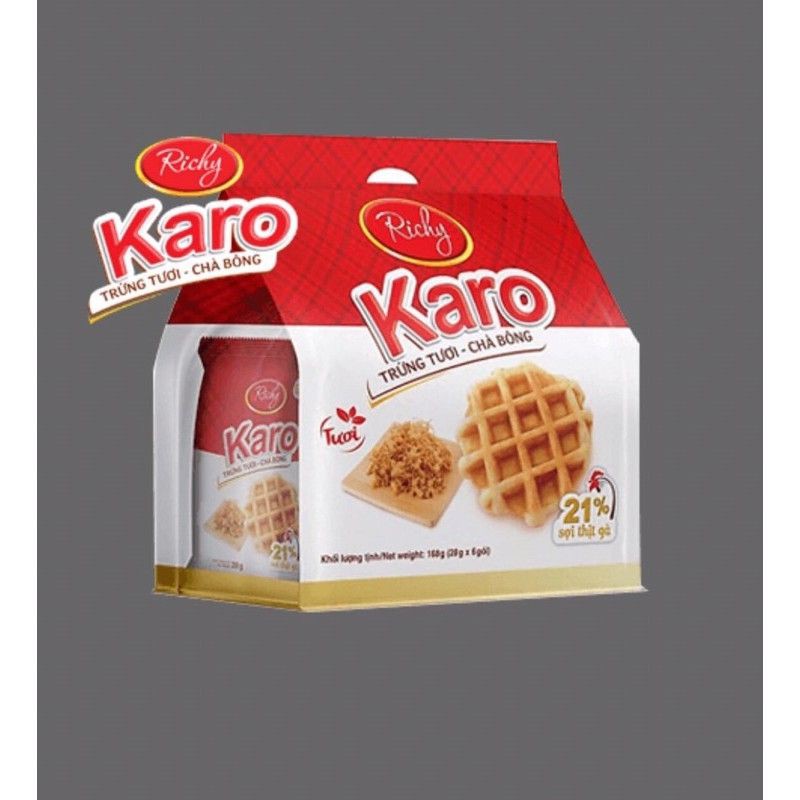 Bánh trứng tươi,chà bông Karo Richy 156g bịch màu đỏ