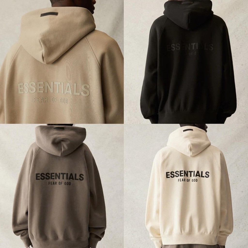 Áo Hoodie Essentials phiên bản 2021 chữ in nổi cao su sau lưng chất nỉ cotton dày dặn