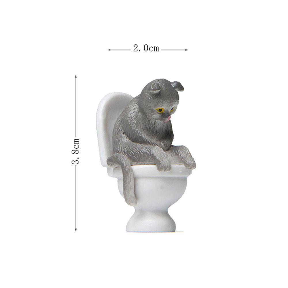 Đồ trang trí Mèo Ngồi Trên Toilet Trang Trí Sân Vườn