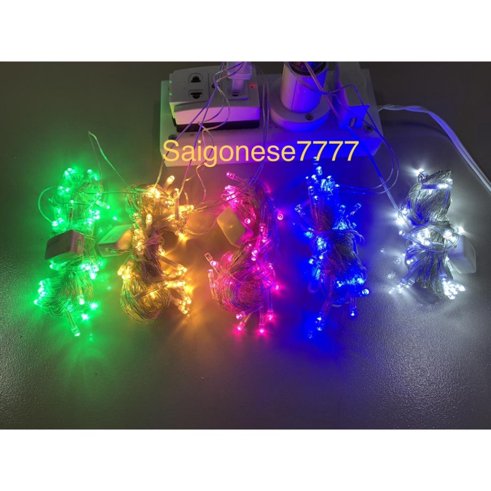 Chọn Màu-Dây Đèn Đom Đóm Cắm Điện Không Chớp Nháy 8 Mét 50 Bóng Đèn Led Fairy Light Trang Trí Decor Quấn Cây Noel
