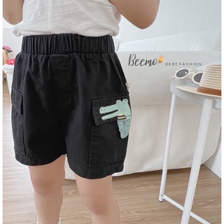 Quần Short Kaki Cá Sấu Bé Trai Đen/Be-MS61
