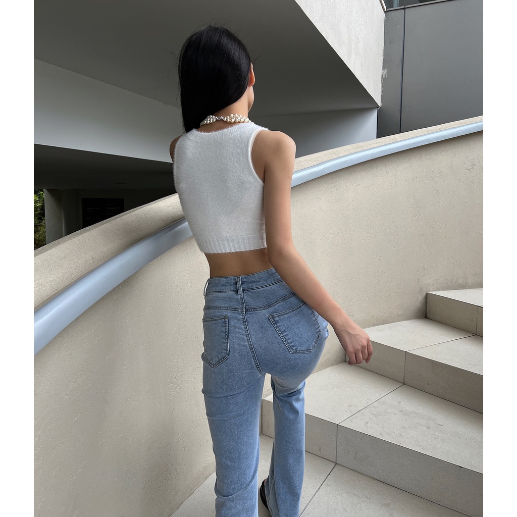 Cocory vn Áo Croptop Cổ Vuông Màu Trơn Dáng Ôm Thời Trang Mùa Hè Quyến Rũ Cho Nữ