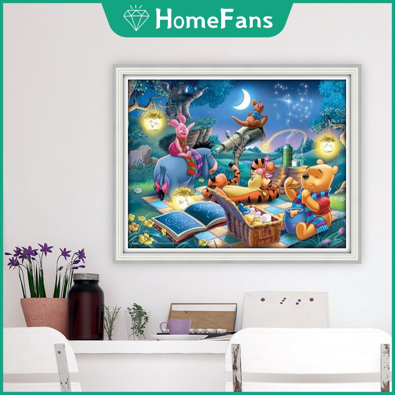 DISNEY Bộ Tranh Đính Đá 5D Tự Làm Hình Công Chúa Mickey Hoạt Hình Trang Trí Nhà Cửa 50x40cm