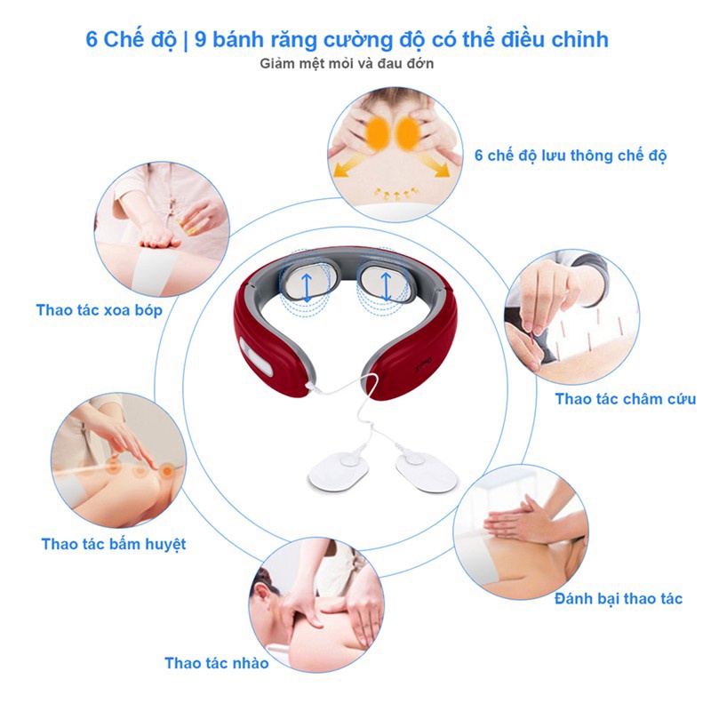 [CHÍNH HÃNG] Máy massage cổ vai gáy Ailuen ALE-10 - Vật Lý trị liệu xung điện giúp lưu thông máu, giảm đau mỏi-Y33