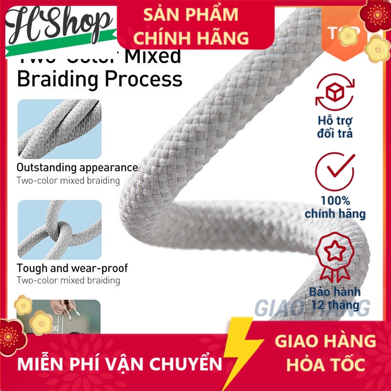 - Dây Cáp  PD 20W Nối Đầu USB-C Sang Đầu L Sạc Nhanh Hỗ Trợ Truyền Dữ Liệu 480Mbps - [HSHOP]