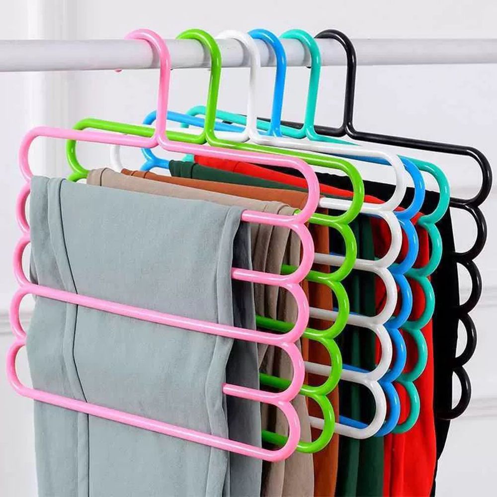 Móc treo quần áo 5 tầng nhiều màu sắc tùy chọn sắp xếp gọn gàng