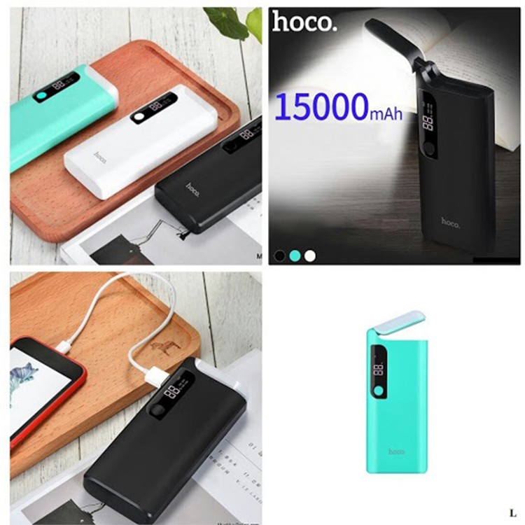 Sạc dự phòng Hoco B27 15.000mAh tích hợp đèn chiếu sáng, thiết kế sang trọng CHÍNH HÃNG