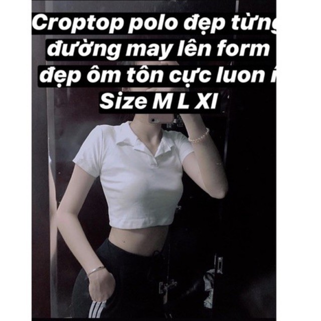 Áo croptop nữ có cổ polo tay ngắn- Croptop nữ kiểu cổ đức HOT TREND