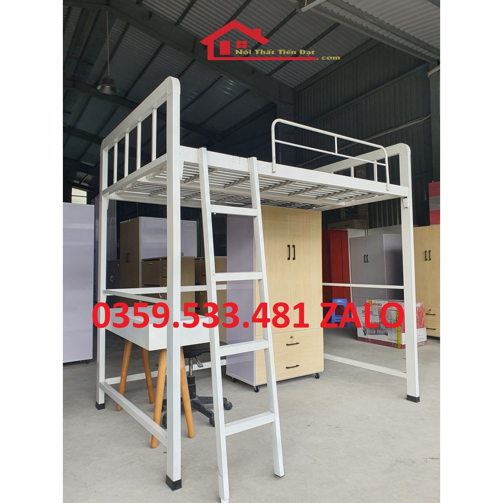 Giường sắt 1 tầng trên cao đa năng 80-1m6x2m giá xưởng NEW 100%