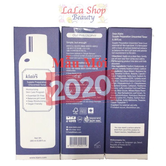 Nước hoa hồng Dear Klairs Supple Preparation Facial Toner