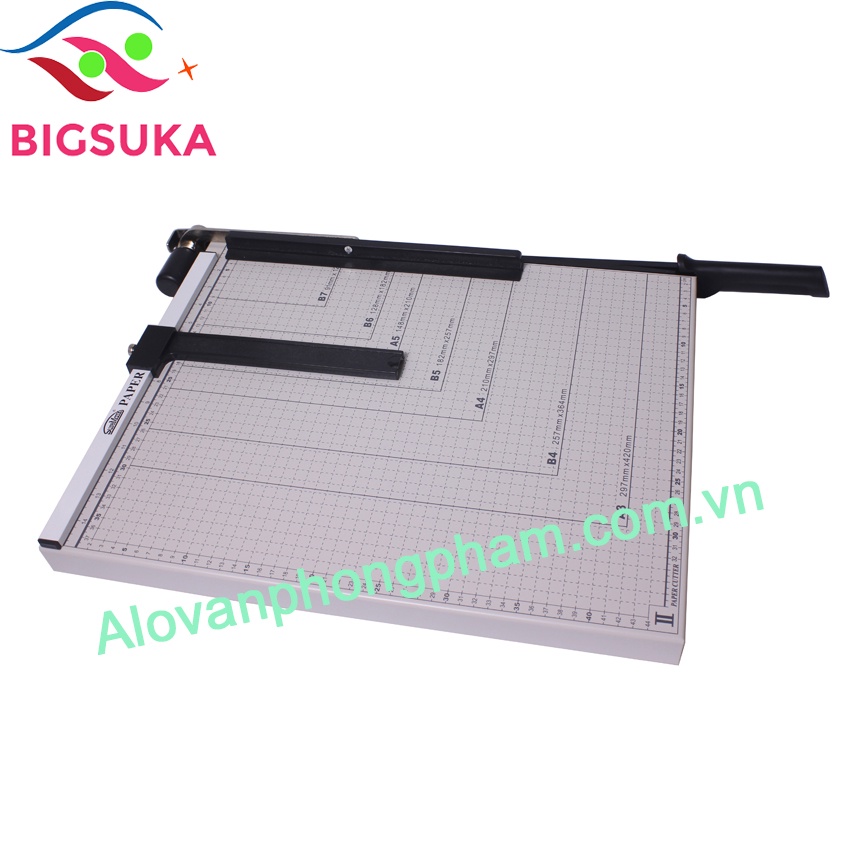 Bàn cắt giấy A4 sắt gỗ Suremark (30.4x20.5cm) có cữ chặn giấy tiện lợi BIGSUKA