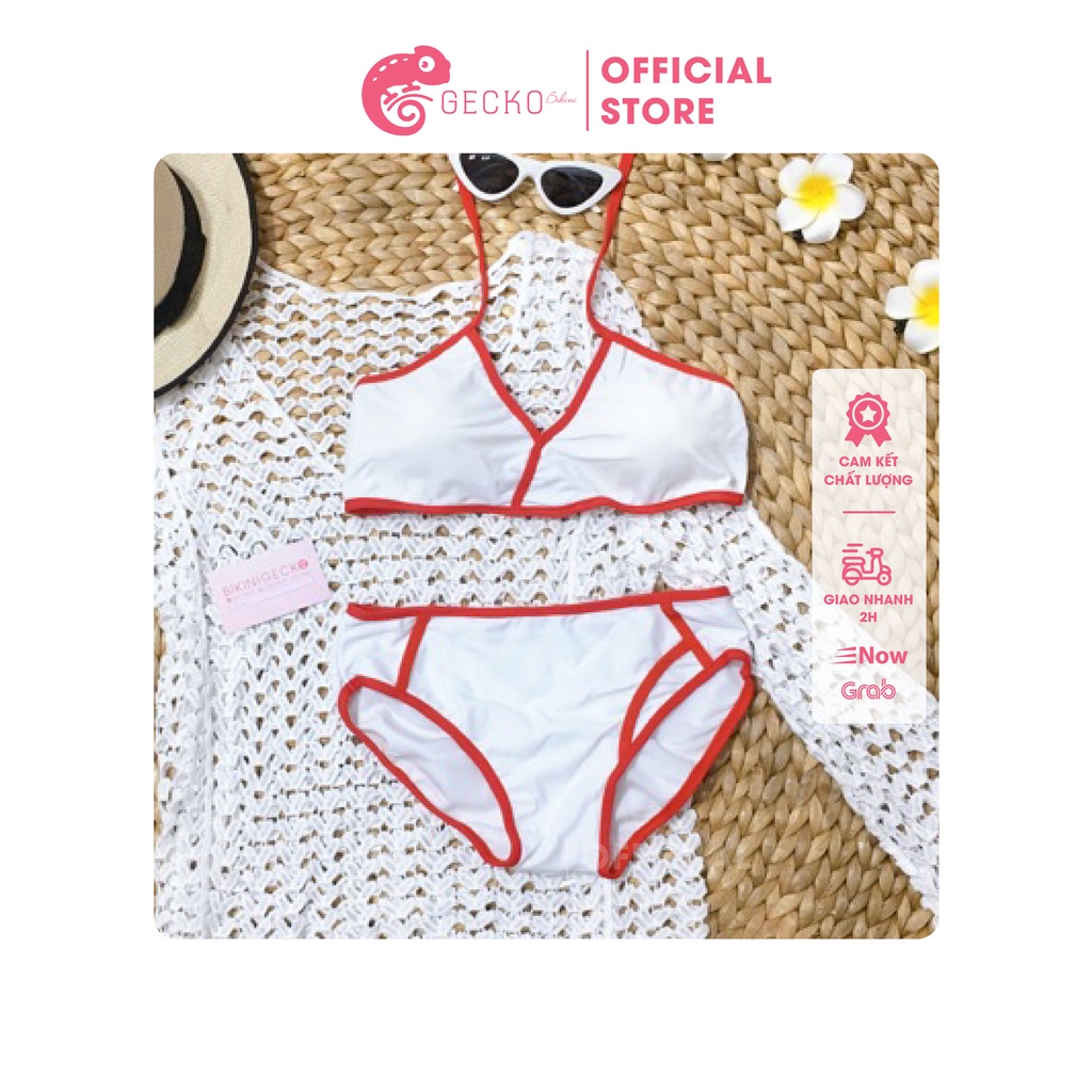 Bikini Đồ Bơi 2 Mảnh Basic Viền Trắng GK0240 (Ảnh Thật)
