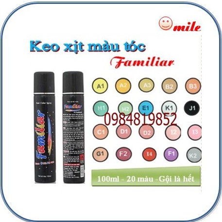 Keo xịt tóc mầu Familiar 100ml