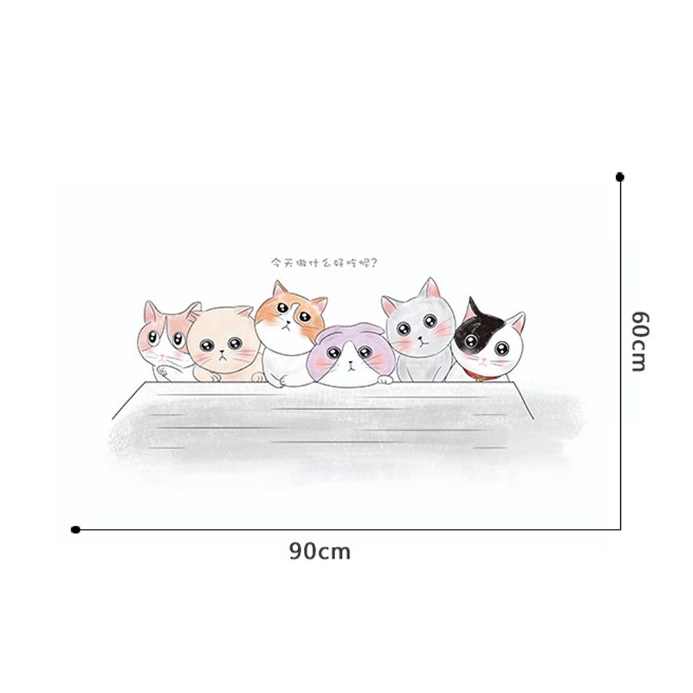 Miếng Dán Tường Trang Trí Hình Mèo Dễ Thương Chịu Nhiệt Chống Dầu Cho Nhà Bếp / Phòng Tắm