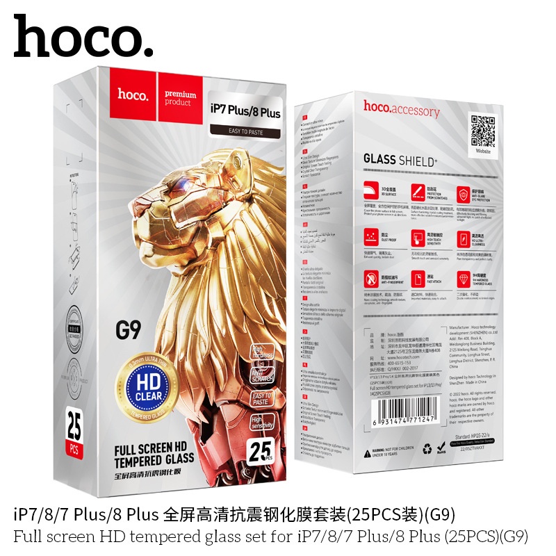 Miếng dán mặt kính cường lực Hoco G9 full màn hình cho các dòng iPhone  - Nhất Tín Computer