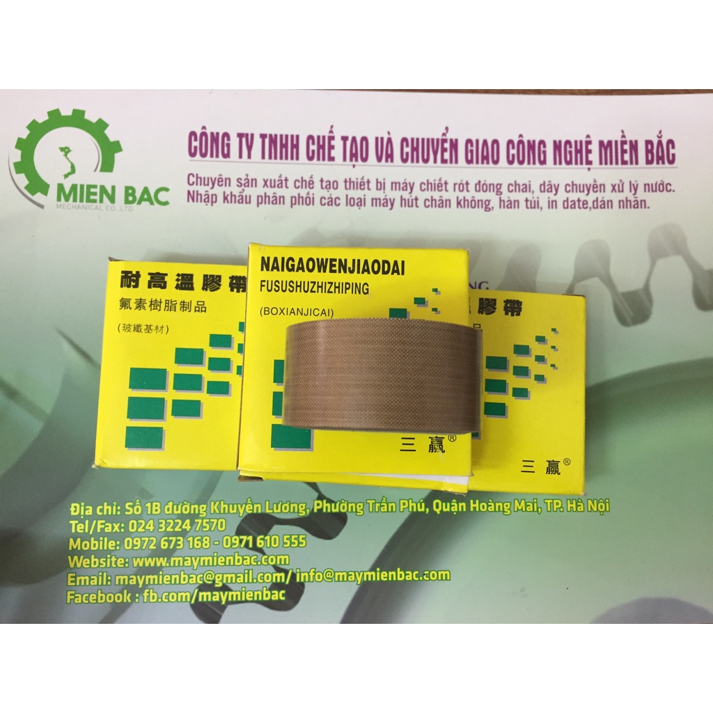 Băng dính nhiệt dạng cuộn dùng cho máy dán túi-băng keo máy hút chân không,băng keo chịu nhiệt