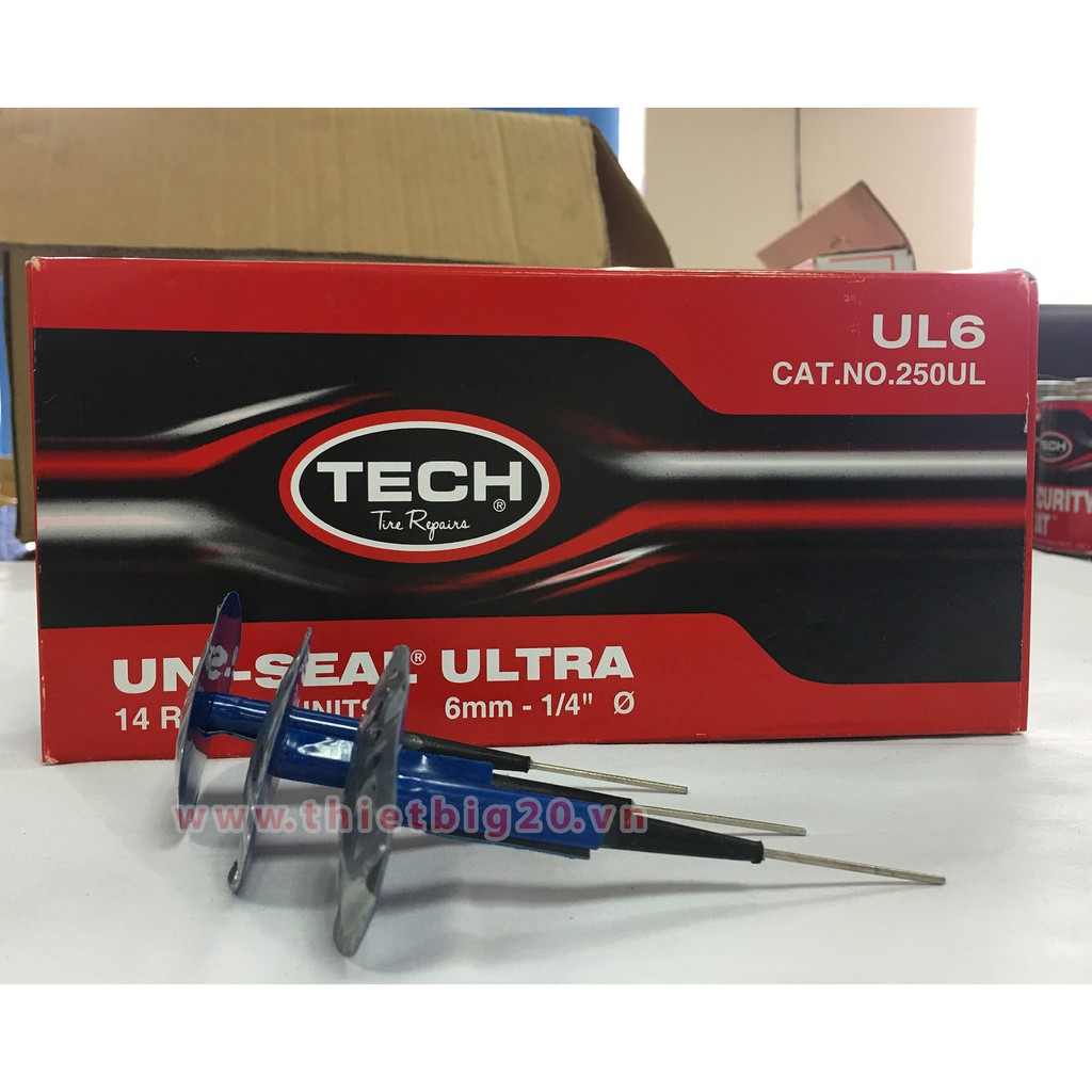 Hộp 14 miếng vá xăm lốp ô tô, xe máy đa năng Tech 250-UL6