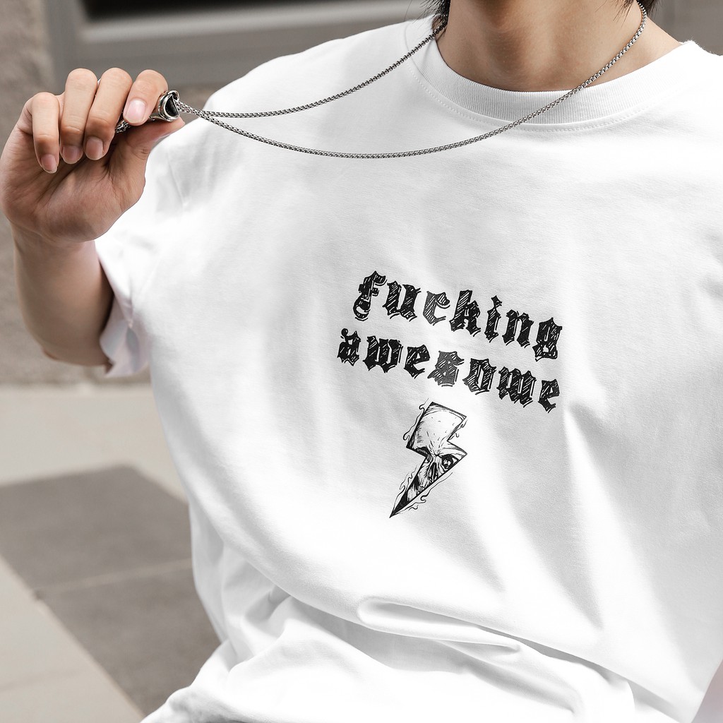 Áo Thun Fxcking Awesome Màu Trắng