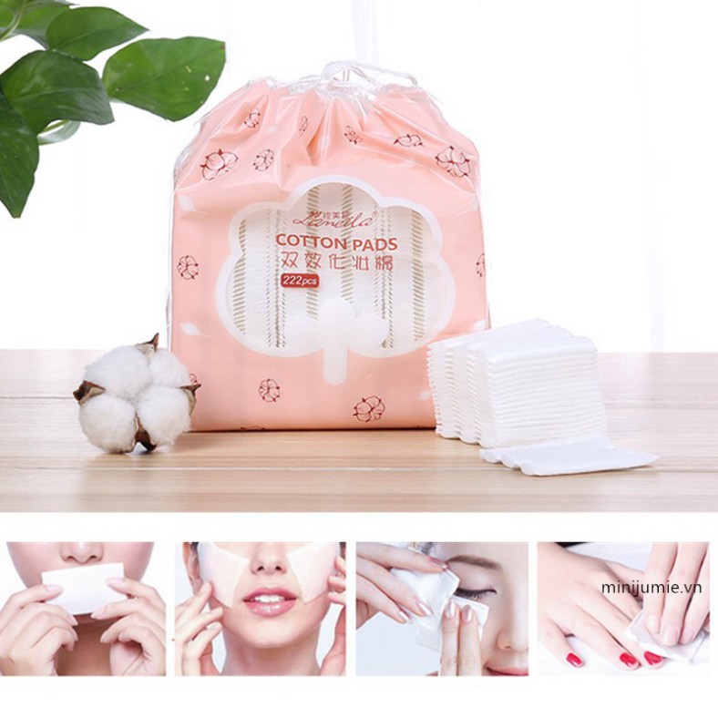 Gói 222 Miếng Bông Tẩy Trang Lameila mềm mịn (GÓI CAM HỒNG)