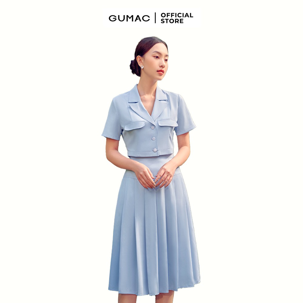 [Mã WABRGUSBD2 giảm 10% tối đa 50k đơn từ 250k] Áo sơ mi dáng croptop GUMAC AB690 | BigBuy360 - bigbuy360.vn