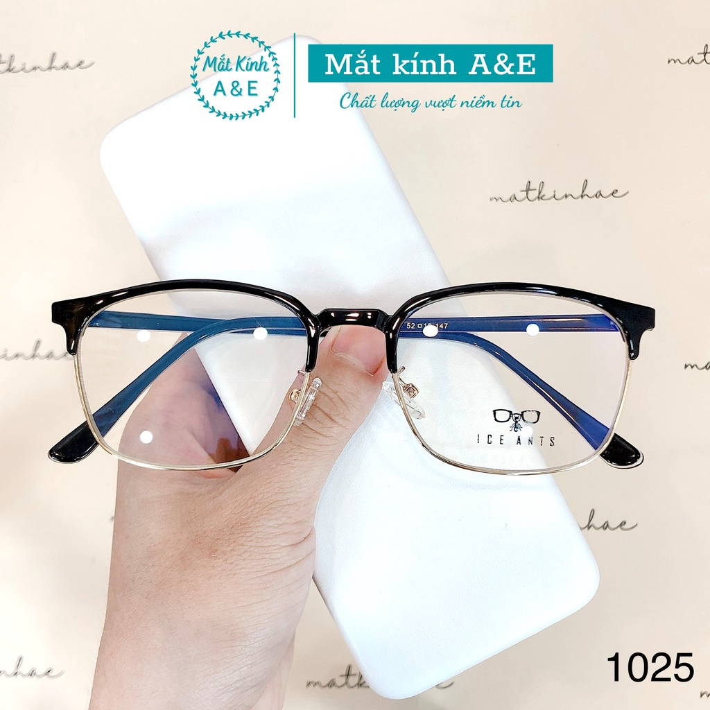 Gọng kính cận nam nữ AMIE Eyewear mắt kính vuông gọng kính nhựa lõi kim loại giảm đau tai thiết kế thời trang 1025