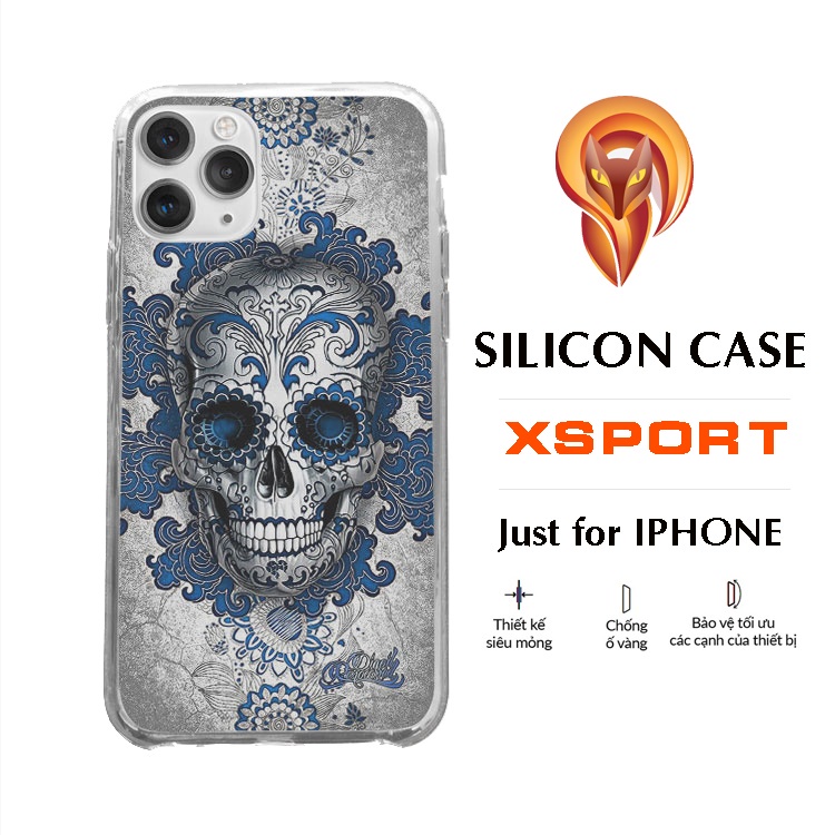 Ốp điện thoại skull roses Cho iphone 6 tới iphone 13 COOL20210070