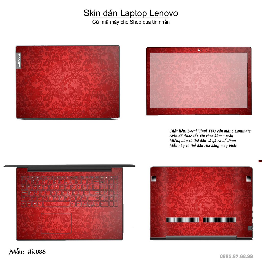 Skin dán Laptop Lenovo in hình Hoa văn sticker nhiều mẫu 15 (inbox mã máy cho Shop)