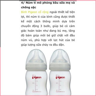 Bình sữa Pigeon cổ rộng PP Plus 160ML/240ML { CHÍNH HÃNG PIGEON }