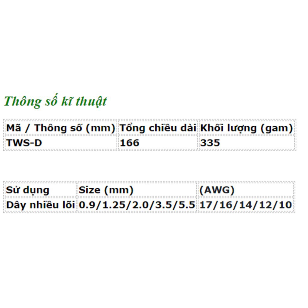 Dụng cụ tuốt dây nhiều lõi (mm: 0.9/1.25/2.0/3.5/5.5) TWS-D Tsunoda - Chính Hãng