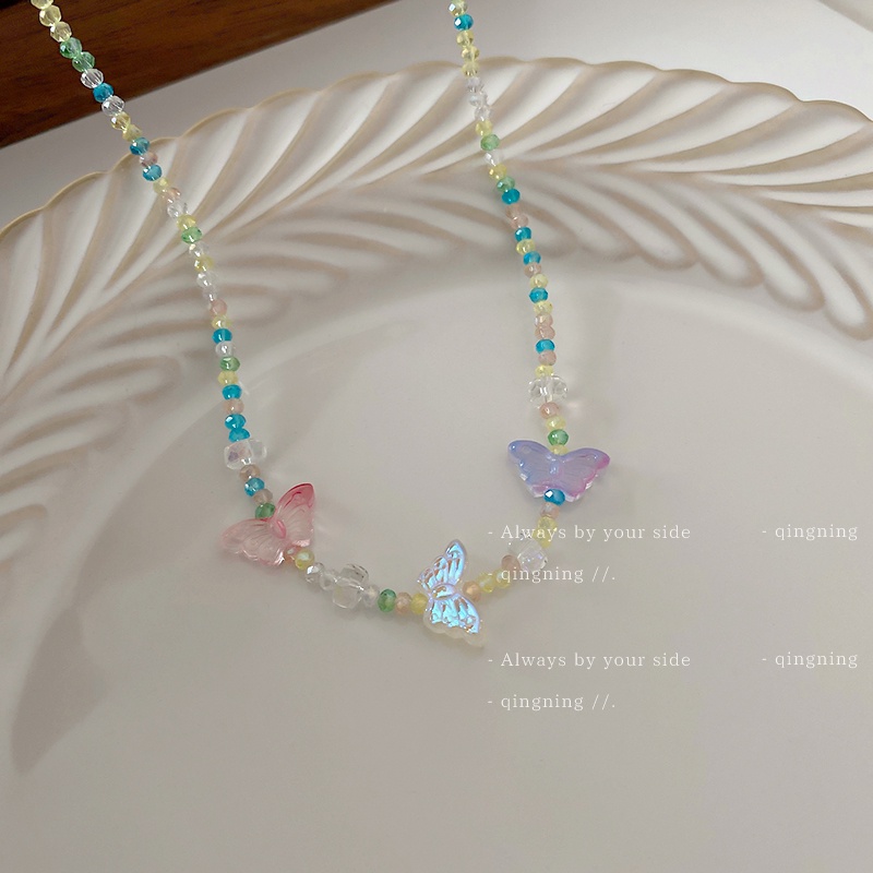 Dây Chuyền Mặt Hình Bướm Đính Đá Pha Lê Phong Cách Hàn Quốc Thời Trang Cho Nữ