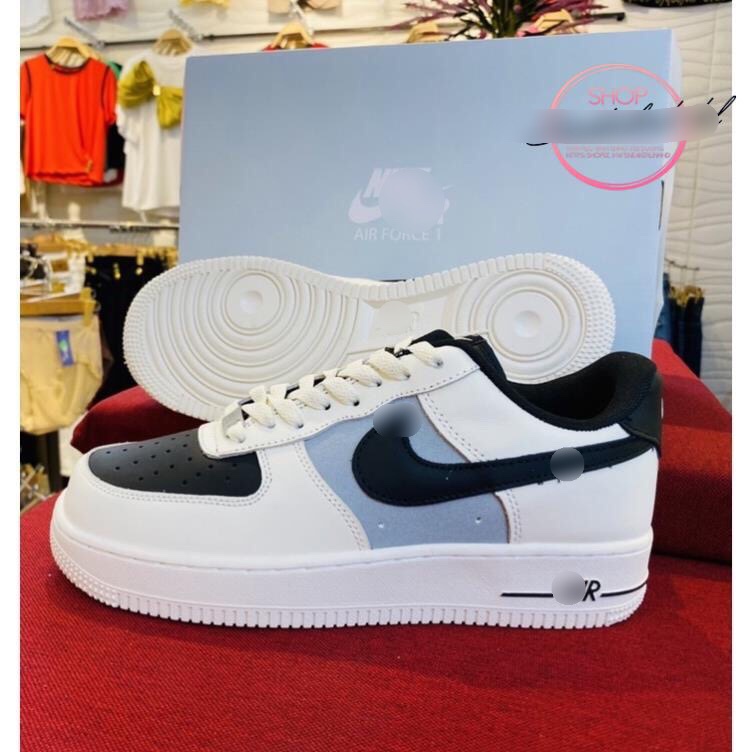 [Free Ship + Hàng Xịn] GIÀY SNEAKER Vệt đen trung full bill box size 36-43 , Giầy thể thao nam nữ  AF1 Trắng đen