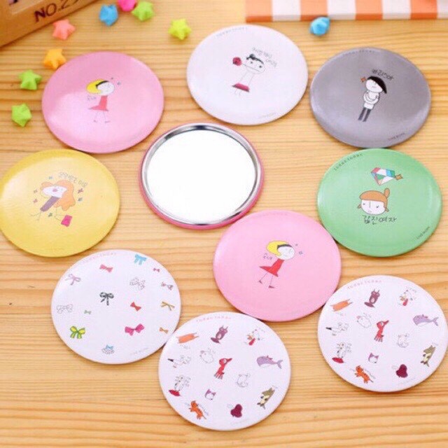 Gương mini cầm tay bỏ túi phong cách hàn quốc dễ thương đa năng tiện dụng