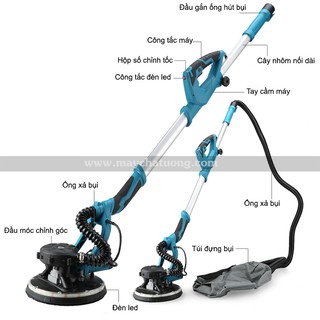 Máy chà tường cây 1,2m .tối đa 2,3m-có đèn-bảo hành 6 tháng