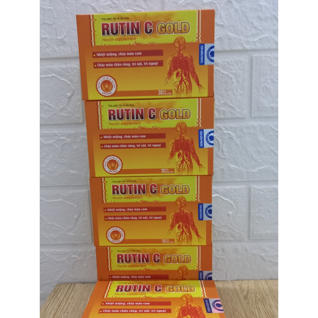 Rutin C Gold  Hỗ trợ Nhiệt miệng, chảy máu cam, chảy máu chân răng, trĩ nội, trĩ ngoại - Hộp 30 viên