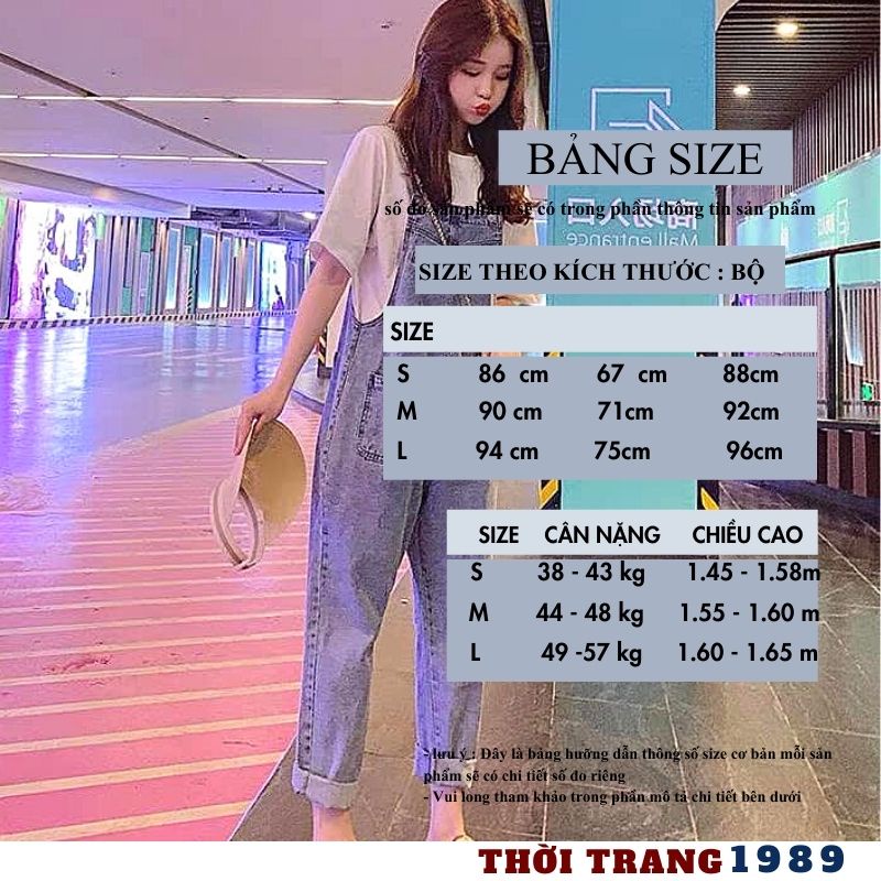 Yếm quần bò nữ kiểu dáng hàn quốc siêu kute dễ thương jeans cực ngầu -HER-1989