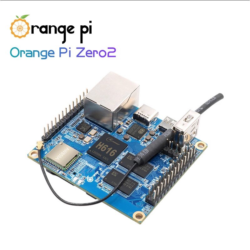 Máy tính nhúng Orange Pi Zero2 chip H616 2 phiên bản RAM 512MB/1GB cấp nguồn type C