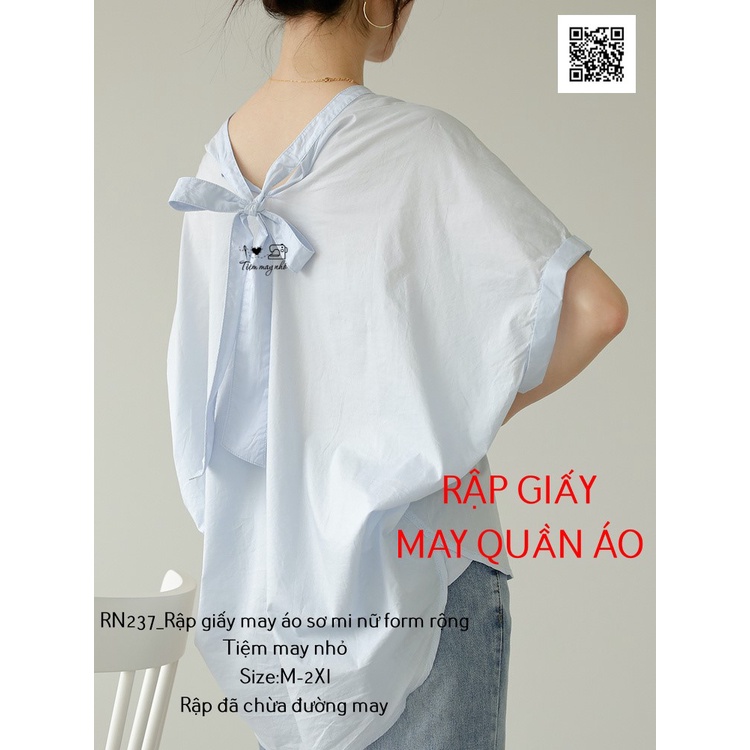 RN237_Rập giấy may áo cánh dơi tay liền nữ