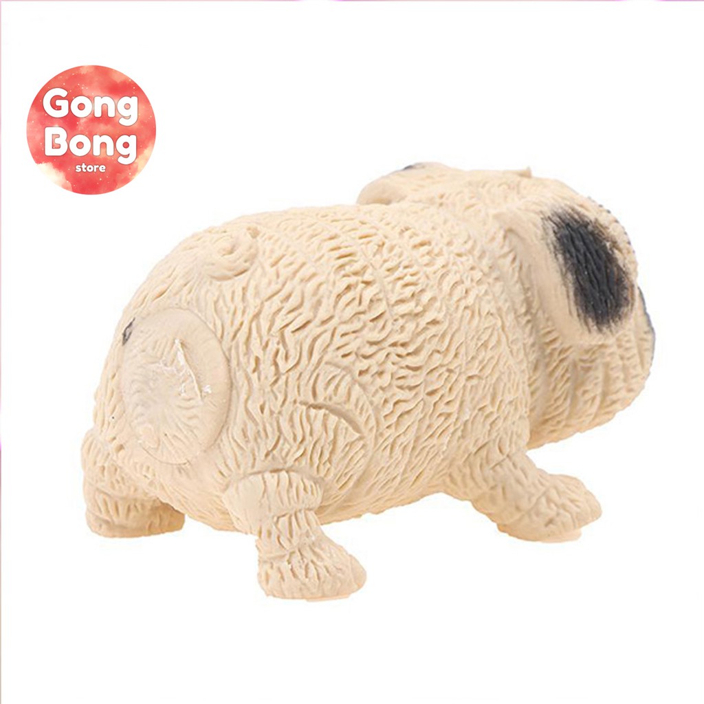 Mô hình chó Pug dẻo bóp nắn co giãn, đồ chơi xả stress hiệu quả Gong Bong Store