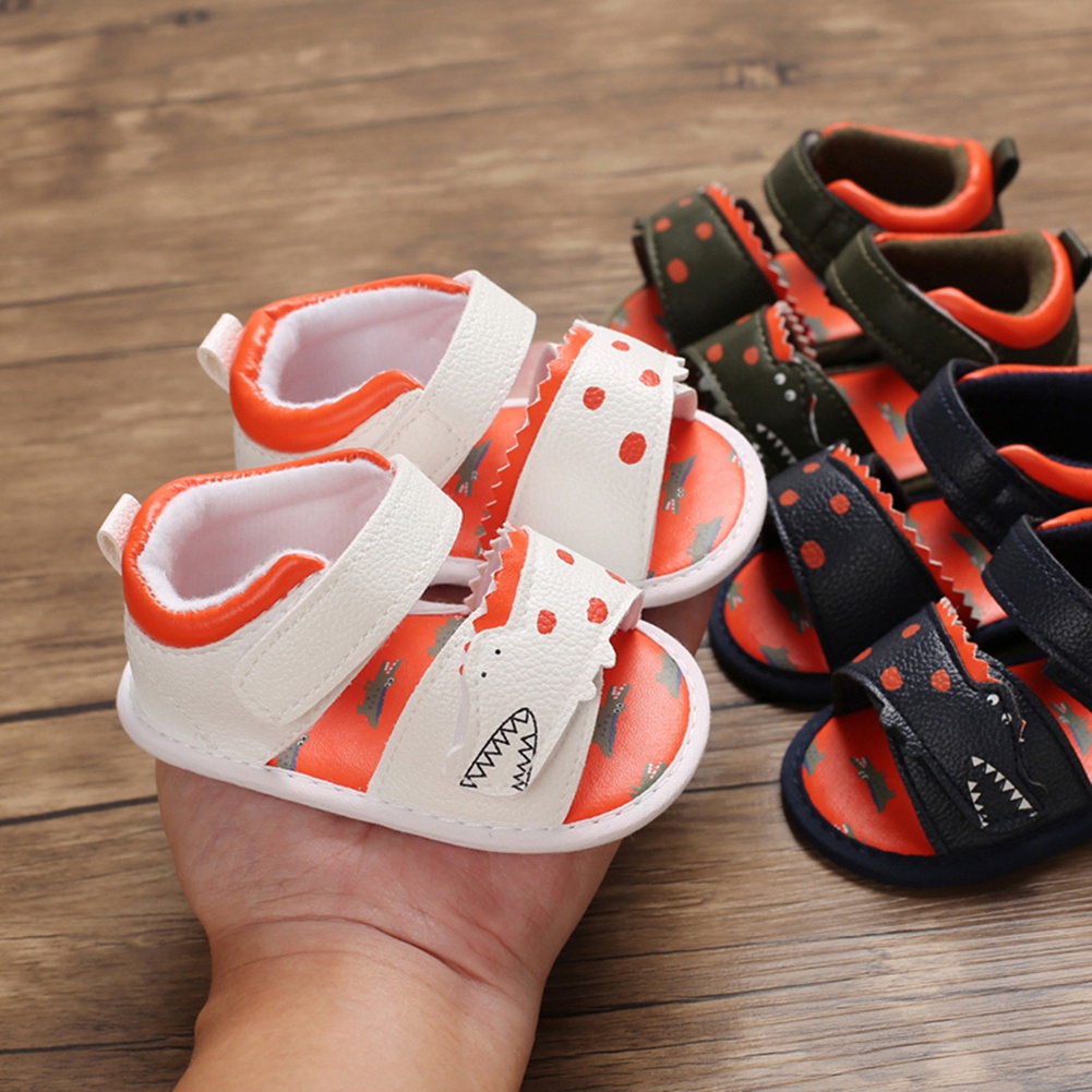 Xăng đan Đế Mềm Chống Trượt Thoáng Khí In Hình Cá Sấu Dành Cho Bé Trai