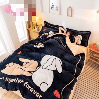 Bộ chăn ga nỉ nhung 3D cao cấp