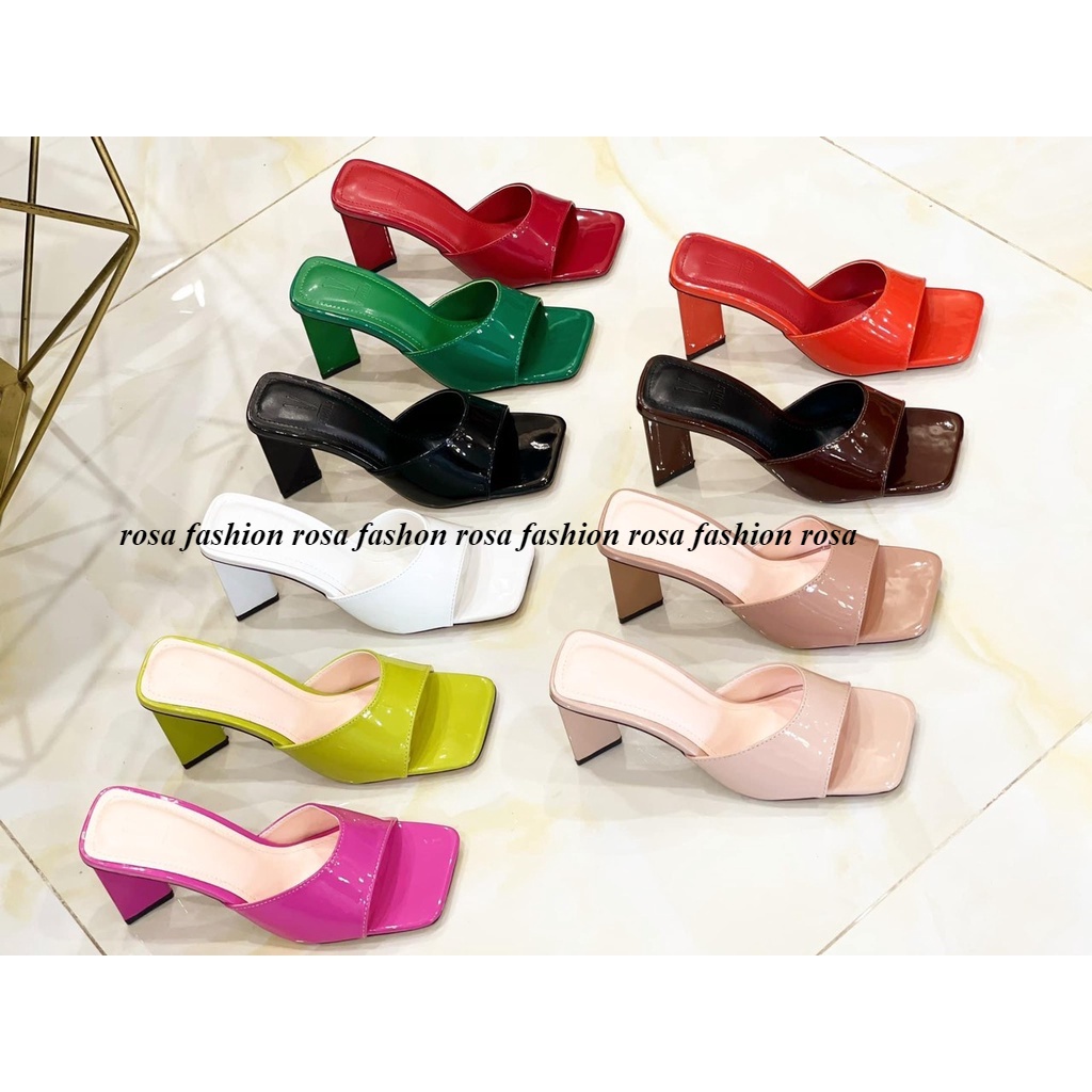 Giày guốc cao gót tam giác ROSA FASHION  CG-0585