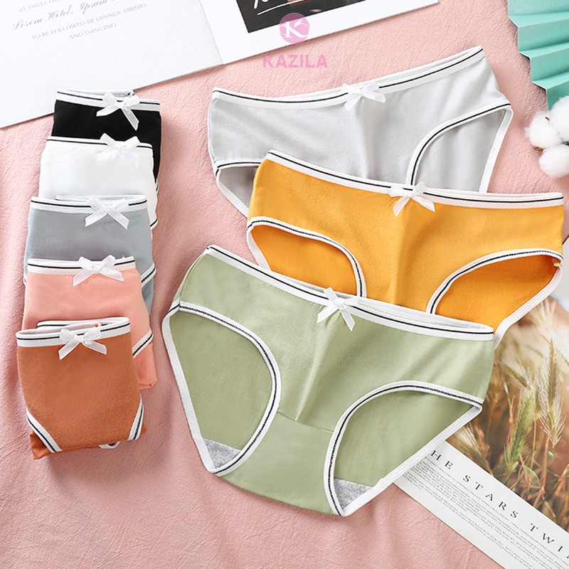 Quần lót nữ cotton cao cấp trơn viền đen trắng, quần lót cotton kháng khuẩn co giãn 4 chiều thoáng khí Kazila QLH80 | BigBuy360 - bigbuy360.vn