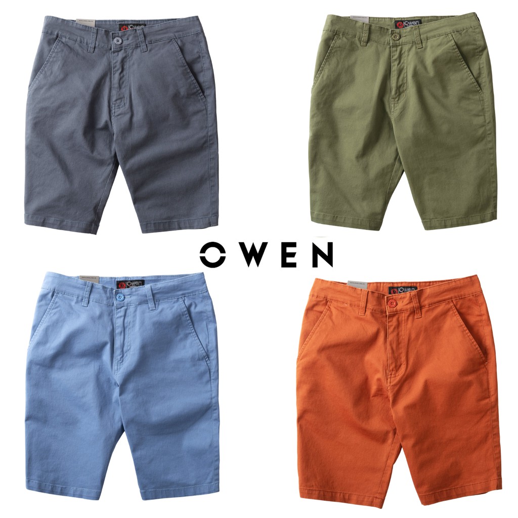 quần short nam kaki OWEN 7 màu chất liệu vải cotton cao cấp, co giãn, trẻ trung, form đứng, dáng slimfit năng động