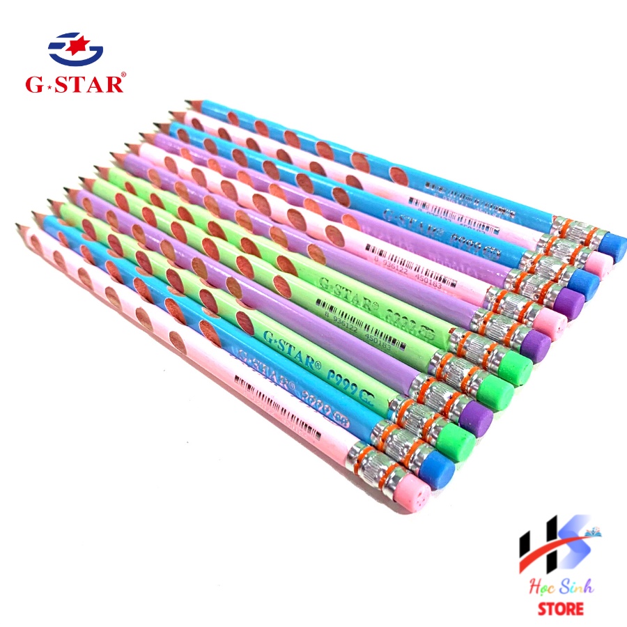 Hộp 12 cây bút chì định vị GSTAR P999 2B giúp cầm bút đúng tư thế không mỏi tay