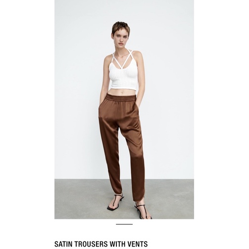 **ZARA** Quần tây vải satin size XS newtag