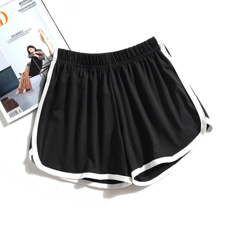 Quần Short Lưng Thun Co Giãn Màu Trơn Thời Trang Mùa Hè Cho Nữ