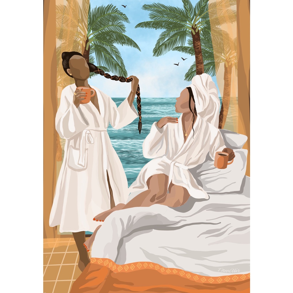 Set  6 tranh 10x15cm bóc dán chủ đề LIFE GIRL